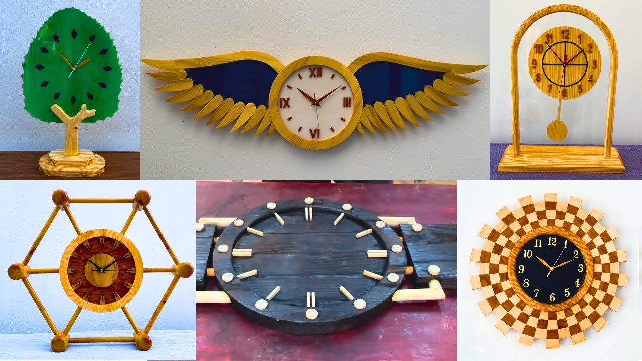 Collection Of Most Loved Beautiful Wooden Clock Models . DIY Simple Art Wooden Clocks At Home.