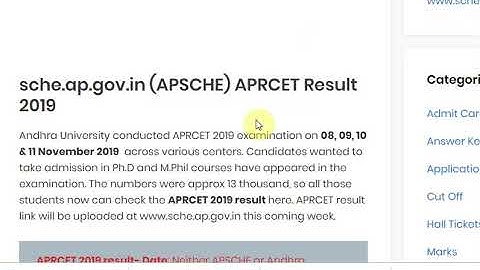 APRCET 2019 Result, Answer Key, Cut off declare @ www.sche.ap.gov.in