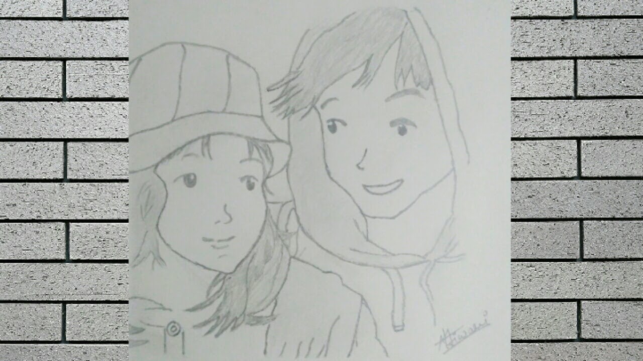  Pencil sketch of a girl and boy - YouTube