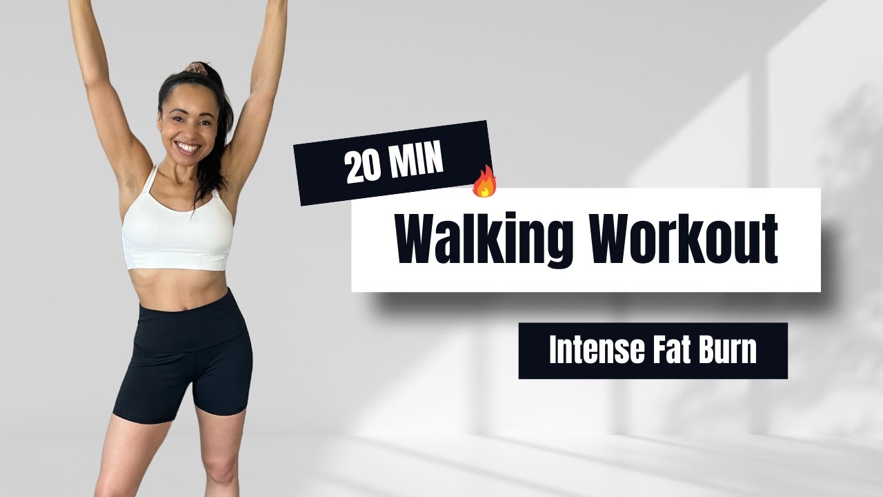 20 MIN WALKING CARDIO WORKOUT | Intense Full Body Fat Burn at Home ...