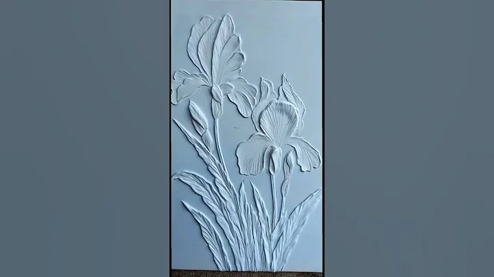 DIY Flower Plaster Art On Canvas 3D Flower Texture #walldecor #craft #shorts  #trendingsh #viral
