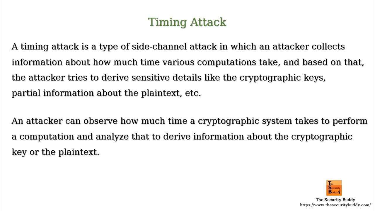 What is a timing attack? YouTube