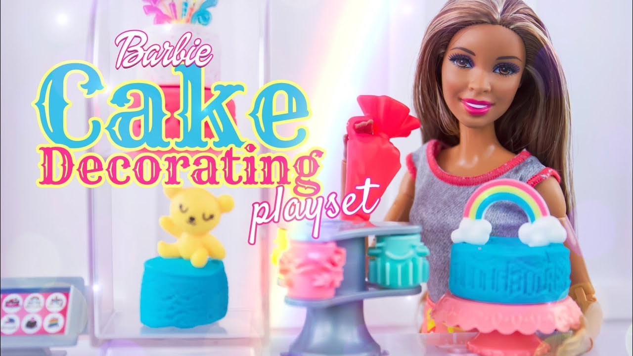 Barbie Cake Decorating Play Set with Barbie Dough - YouTube