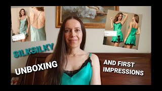 SILKSILKY UNBOXING AND FIRST IMPRESSIONS-SILK NIGHTDRESSES
