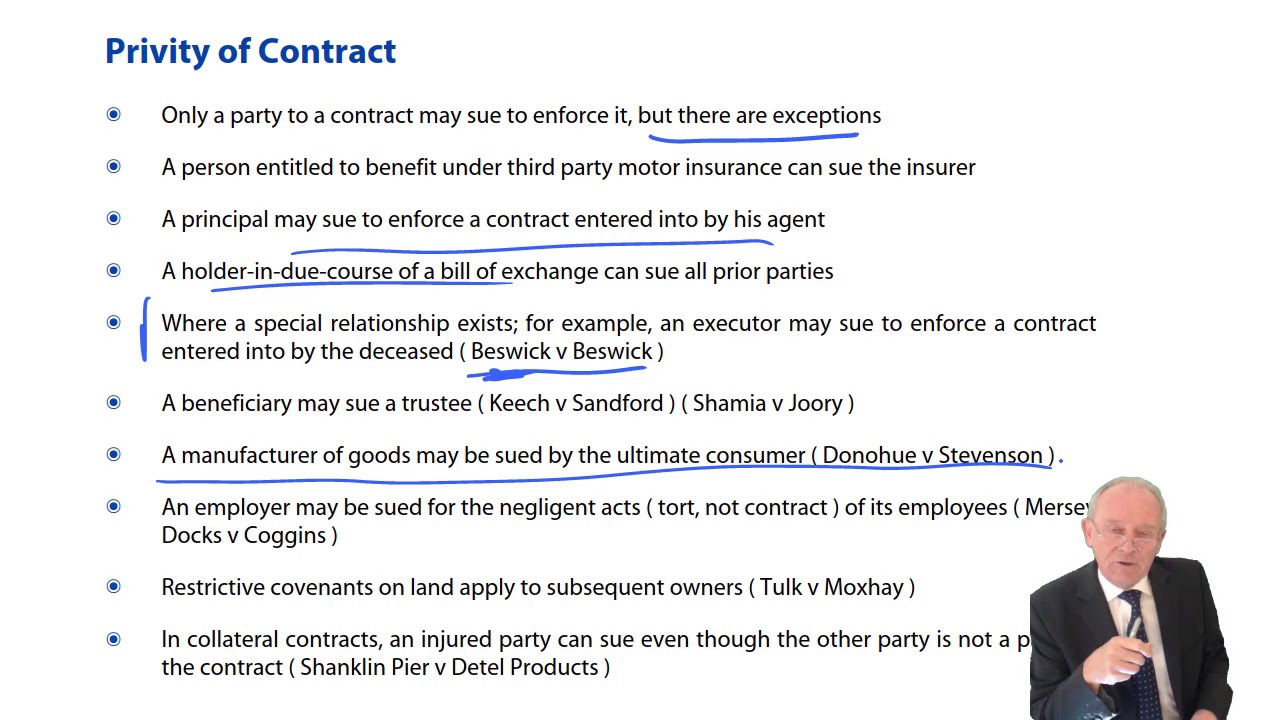 Privity of Contract, Pinnell and its Exceptions ACCA Corporate and