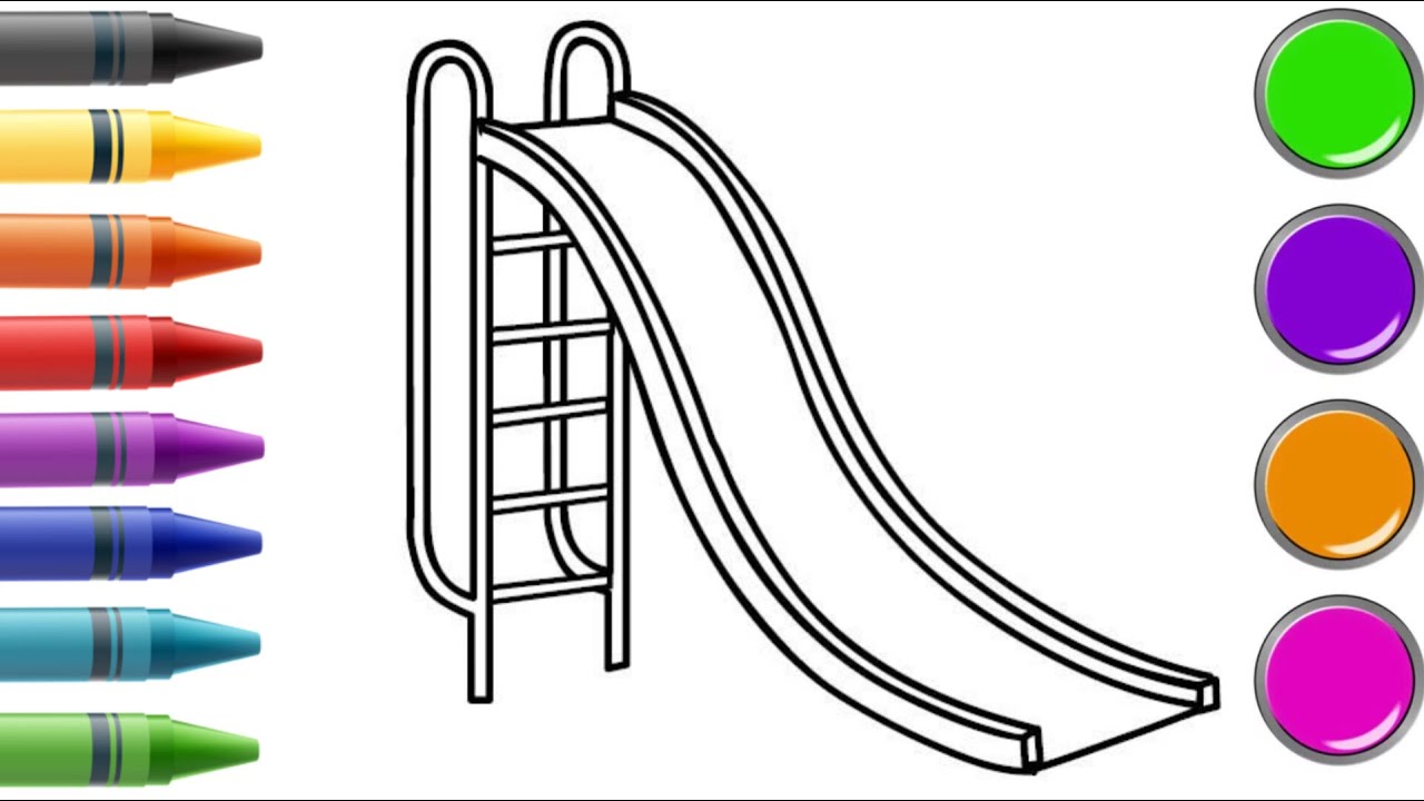 How to draw easy slide 🛝🌈drawing for kids | playground with slide ...