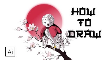 Japanese Style Illustration | How to Draw Owl | Adobe Illustrator