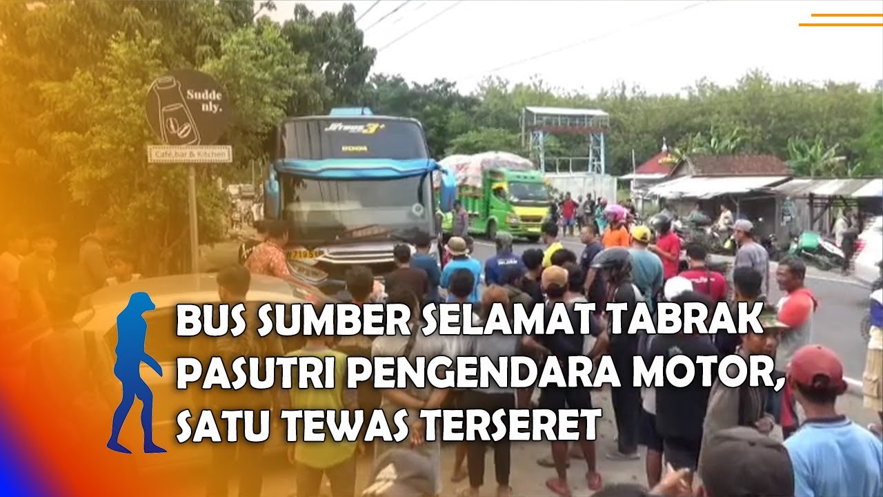 NGAWI - Bus Sumber Selamat Tabrak Pasutri Pengendara Motor, Satu Tewas Terseret