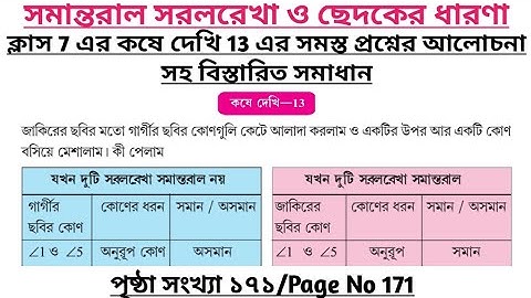 wbbse class 7 math chapter 13 | class 7 math koshe dekhi 13 | gonitprova class 7 page 171