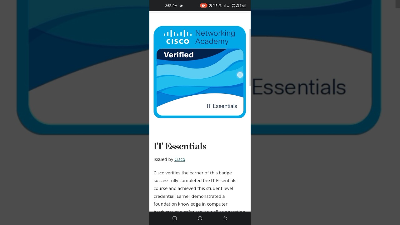 cisco badge IT Essentials #viralvideo #youtubeshorts