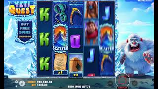 100 auto spins in Yeti Quest slot Free Play in Demo Mode by Pragmatic Play