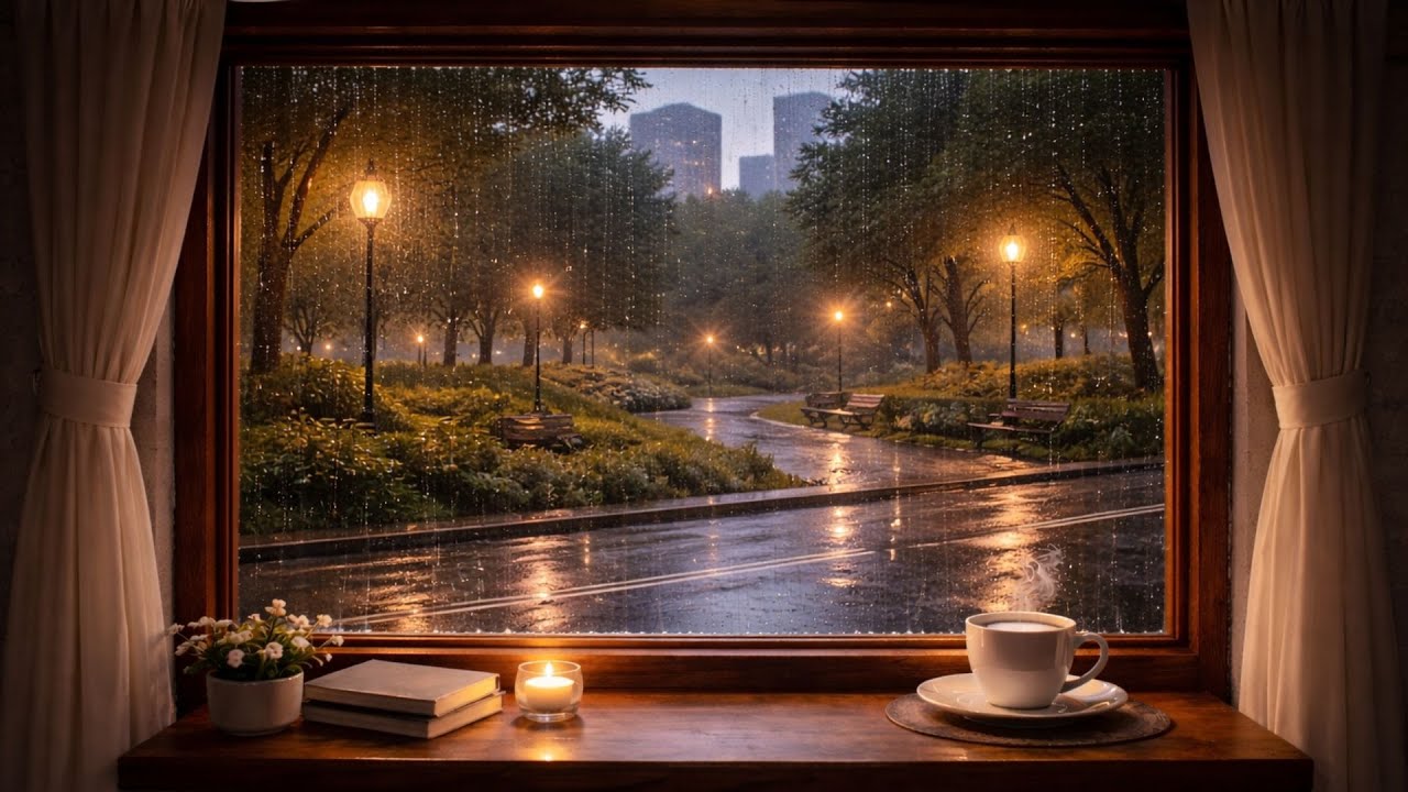 8 Hours Gentle Rain Sounds 🌧️ Cozy Window Rain Ambiance for Sleep & Relaxation
