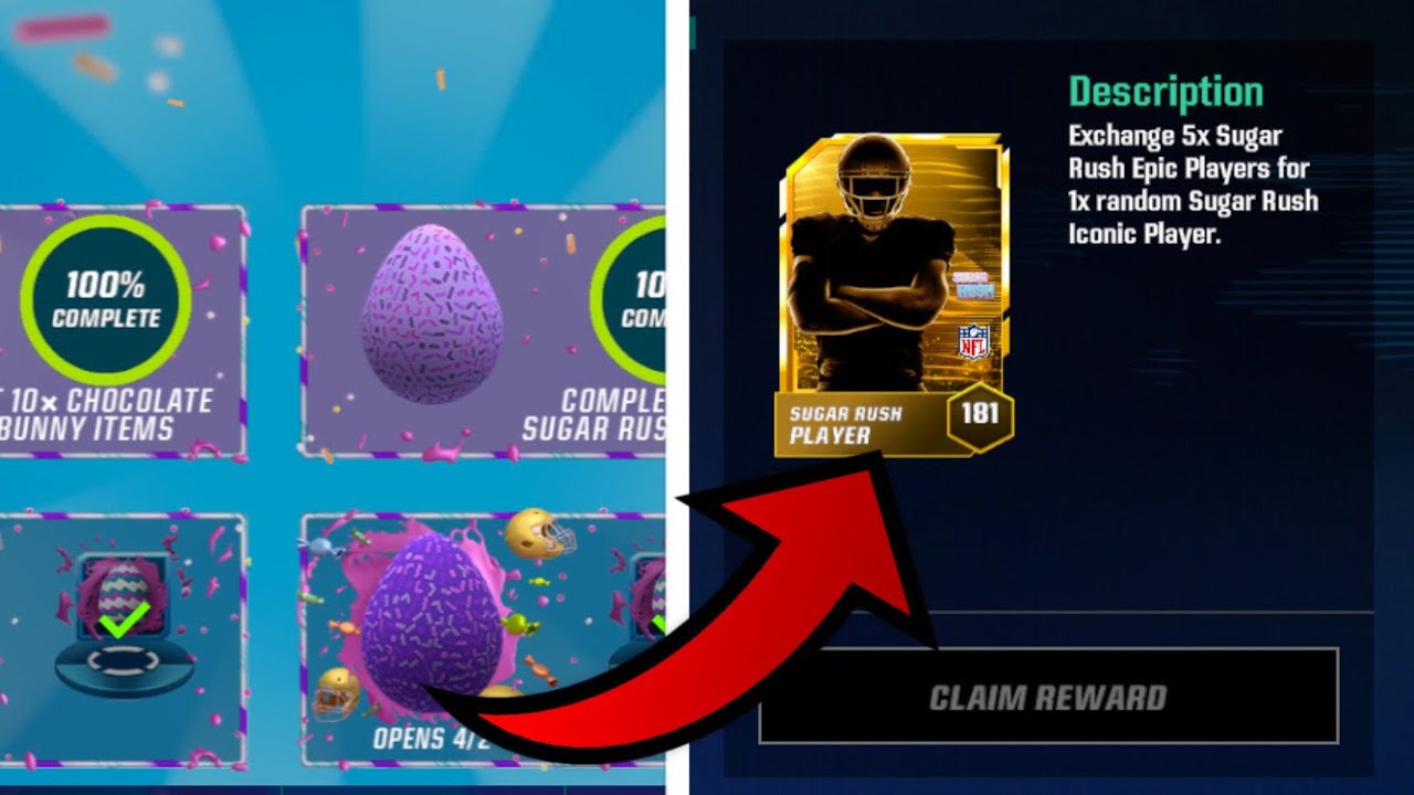SUGAR RUSH EGG OPENING + CLAIMING A 181 ICONIC SUGAR RUSH MASTER! Madden Mobile 23