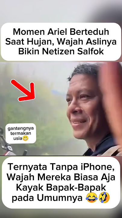 Momen Ariel Berteduh, Wajah Aslinya Bikin Salfok #arielnoah #shortvideo
