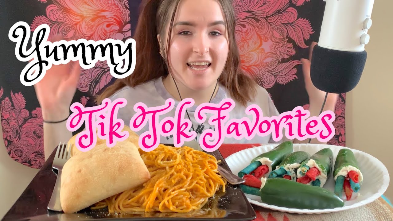 ASMR Tik Tok Jalapeño And Cream Cheese With Takis/ Sofrito pasta YouTube