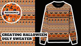 Halloween Ugly Sweater Design Process | Pixel Knit Pattern in Photoshop & CLO3D Halloween Ugly Sweater Design Process | Pixel Knit Pattern in Photoshop & CLO3D