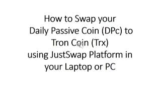 HOW TO CONNECT  TRON WALLET TO PC OR LAPTOP & HOW TO TRADE DP COIN TO TRX COIN screenshot 5