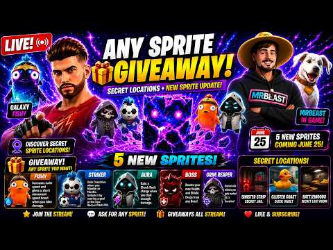🎁 ANY Sprite Giveaway! Secret Sprite Locations + NEW Sprite Update 👀 |Use Code :VCLUA