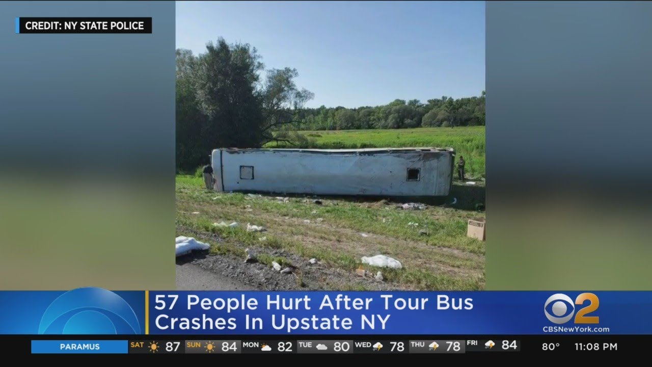 57 People Hurt After Tour Bus Crashes In Upstate New York - YouTube