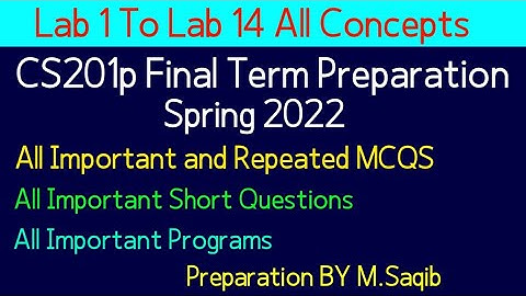 cs201p final term preparation spring 2022| cs201P final exam preparation 2022| By M.saqib