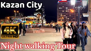 Kazan city {RUSSIA} - Night Walking tour 4K
