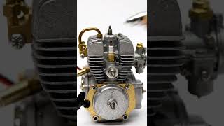 Miniature Two-Cylinder Gas Engine Starting Up! 🛠️ | A²mazing Engineering Marvel #video #viralvideo