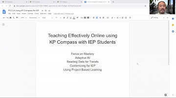 Teaching Effectively to IEP Students Online with KP Compass