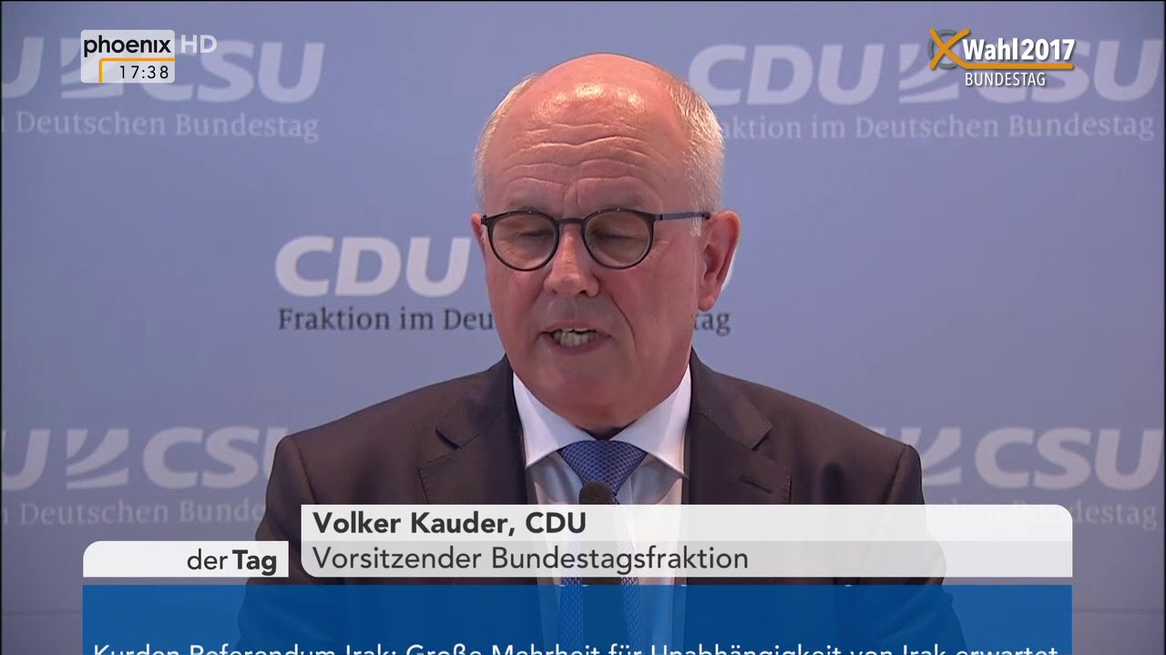 Statement von Volker Kauder (CDU) zur Wahl zum Fraktionsvorsitzenden