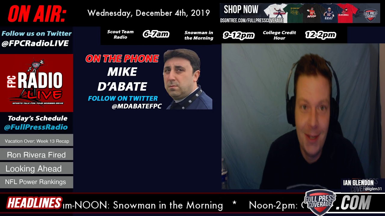 FPC Radio LIVE - 12/4 - NFL Week 13 Recap; Ron Rivera Fired