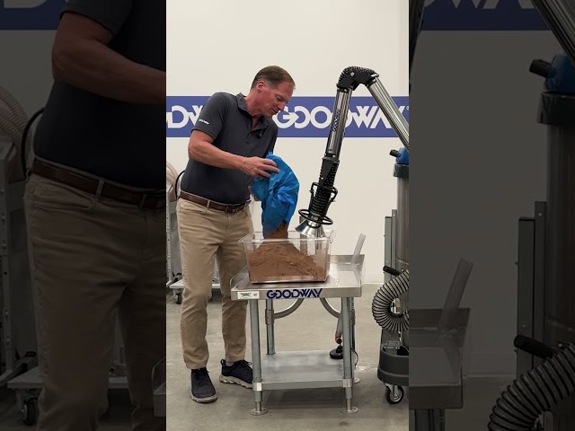 Goodway® | See How the Point of Source Extraction Arm Handles Cocoa Dust