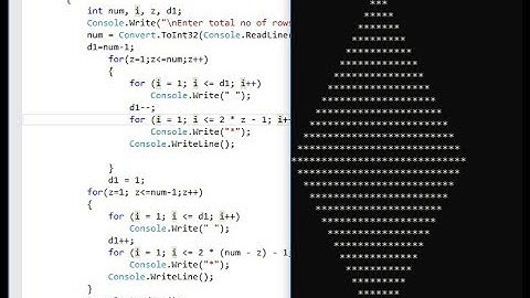 C# Program to Print a Diamond Pattern Using Nested Loop
