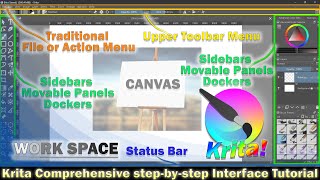Krita comprehensive step by step Interface Tutorial