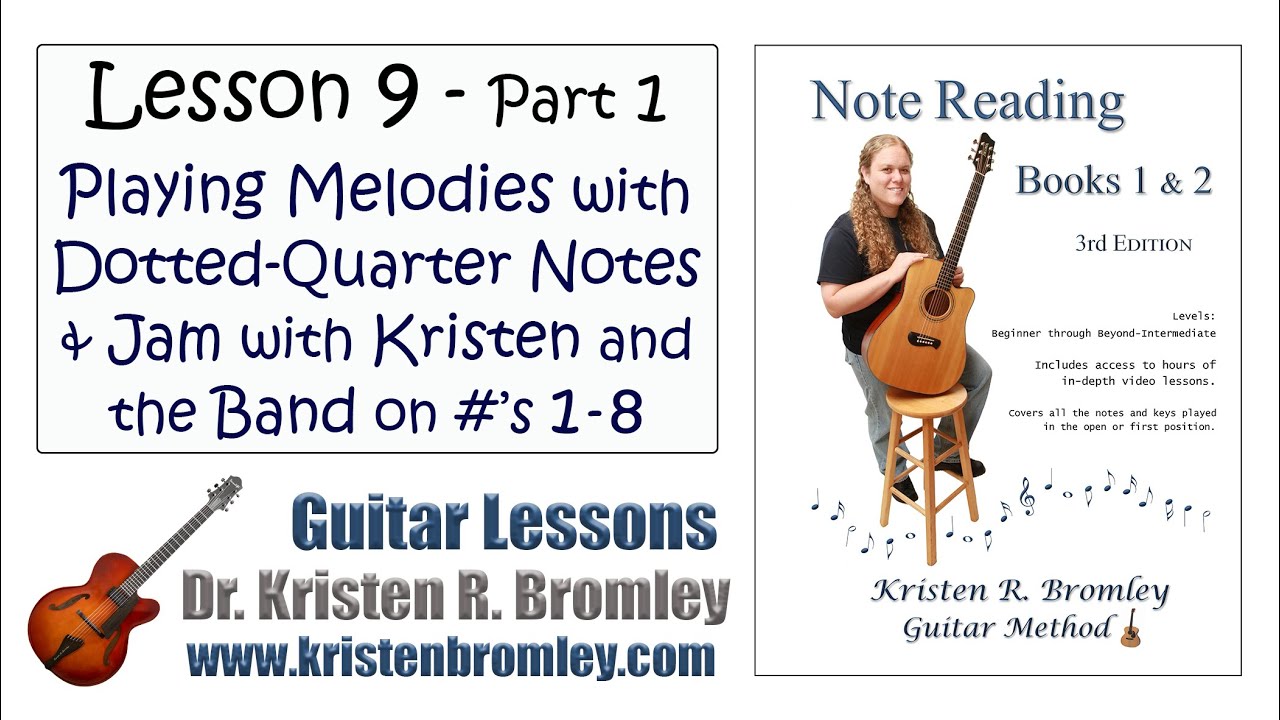 Исполнение мелодий четвертными нотами с точкой, импровизация на упражнениях 1–8: чтение нот, урок...