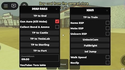 Dead Rails Script! NO KEY AND FREE - Tp to end, esp items, kill aura, and more!!