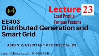Distributed Generation and Smart Grid Lecture 23