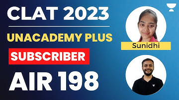 CLAT 2023 | AIR - 198 | Sunidhi Khabya | Unacademy PLUS Subscriber | Divya Kumar Garg
