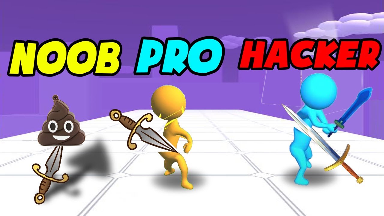 NOOB vs PRO vs HACKER in Sword Play! Ninja Slice Runner