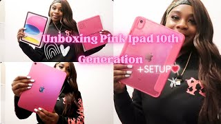 PINK IPAD 10th GENERATION UNBOXING + SETUP  💗