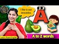 Alphabet sentences  easy english learning  a to z words   watrstar