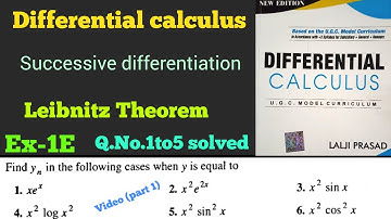 Differential calculus exercise 1E successive differentiation Q.No.1to5 solved Lalji Prasad