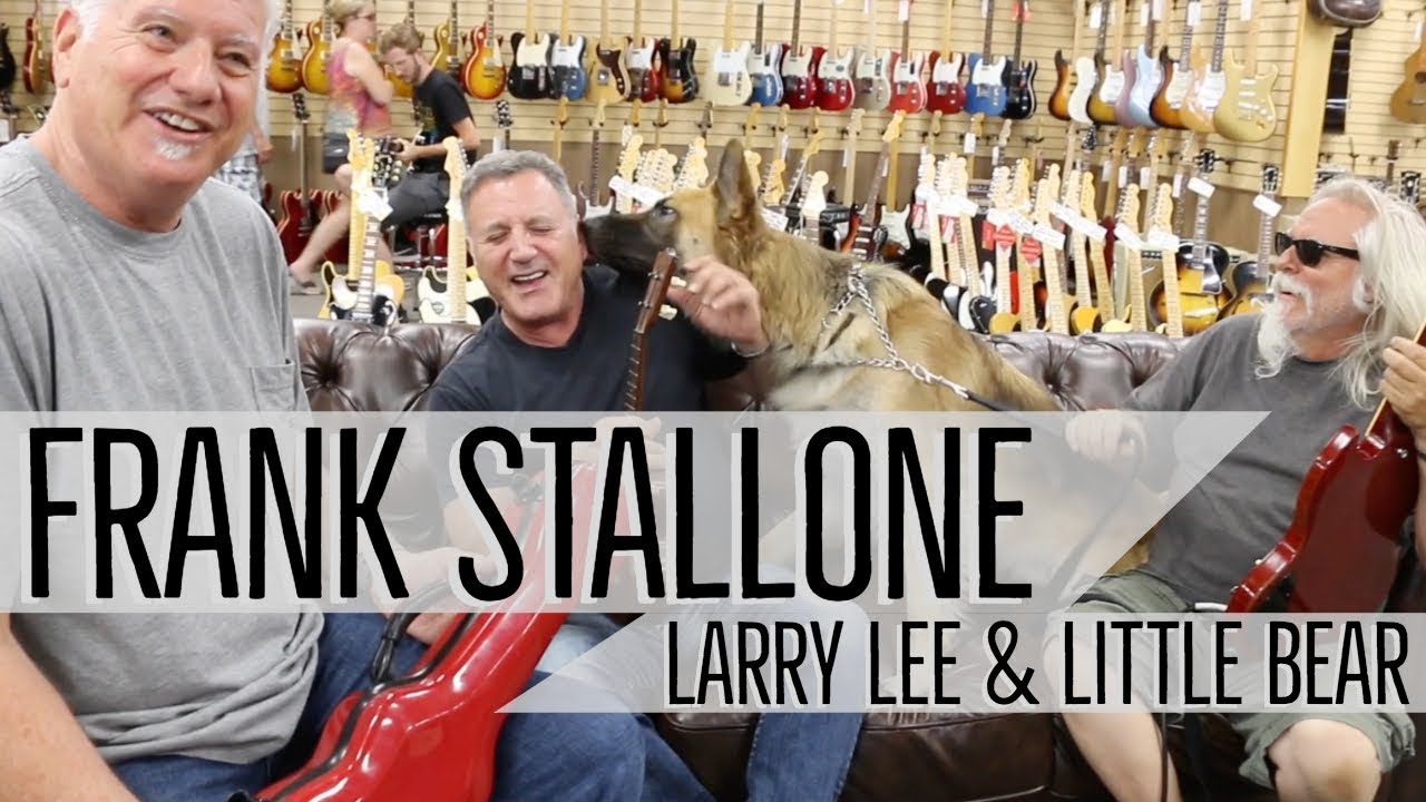 Frank Stallone with Norm, Larry Lee and Little Bear at Norman's Rare Guitars