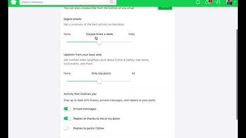 Nextdoor Notification Settings