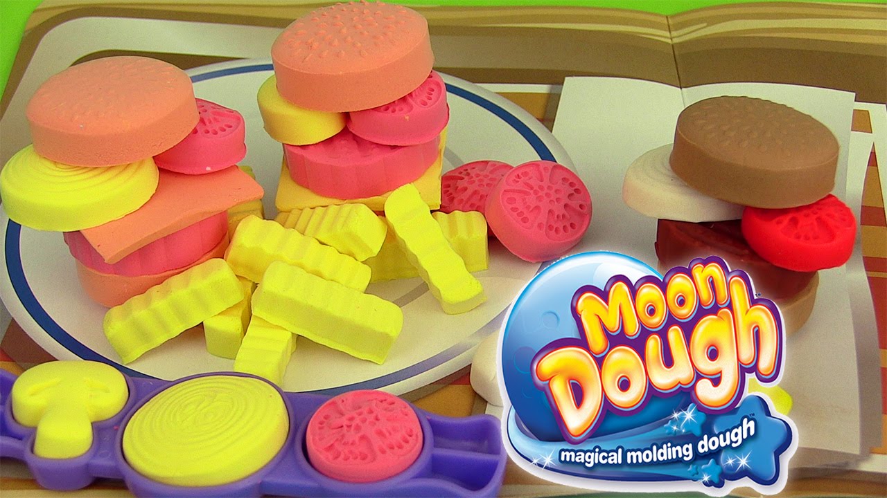 Pâte à modeler Moon Dough Hamburgers Frites Play Doh Cookie Monster Macaron  le glouton 