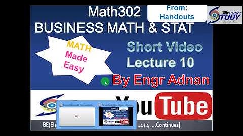 MTH302 Short Video|  Lecture  10 | VU Short Lecture |MTH 302 Short Videos|