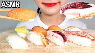 ASMR Sushi 초밥(새우,연어,문어) 리얼사운드 먹방 노토킹 이팅사운드 | *NoTalking MUKPPO Eating Show KOREAN mukbang