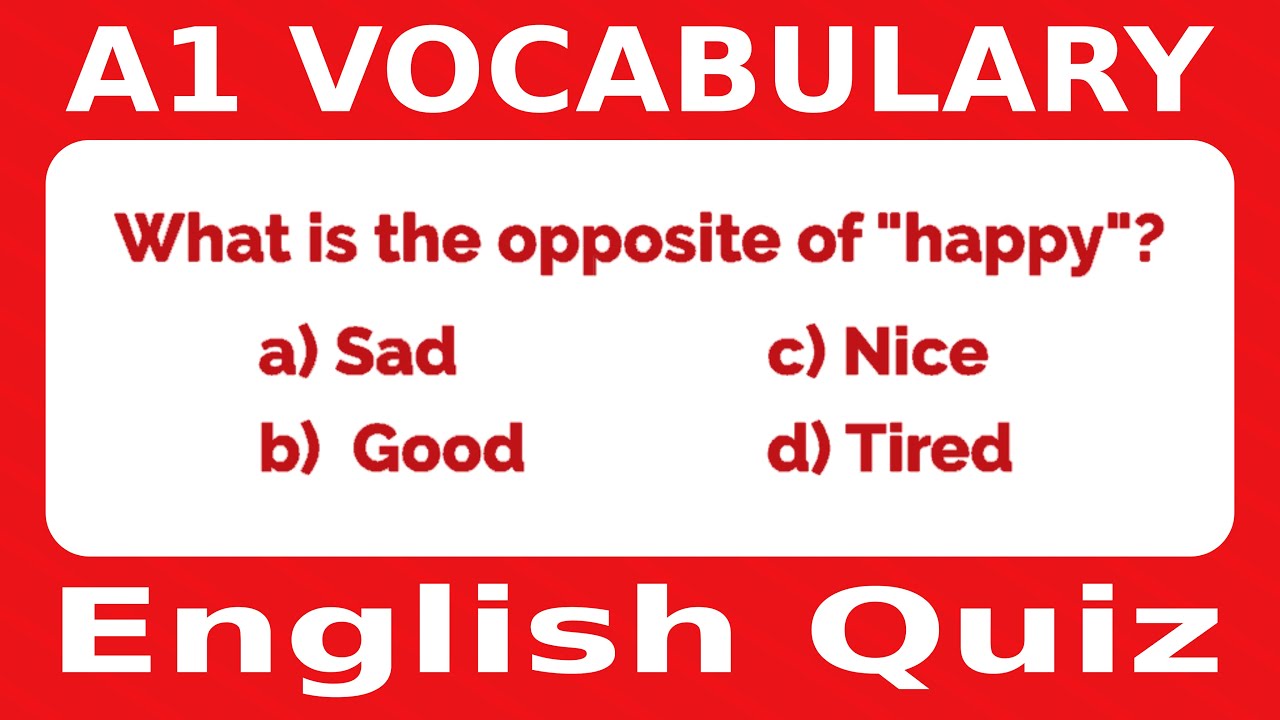 You Get These Examples If You Get These Vocabulary Questions All Right, You Have an A1 Level ...