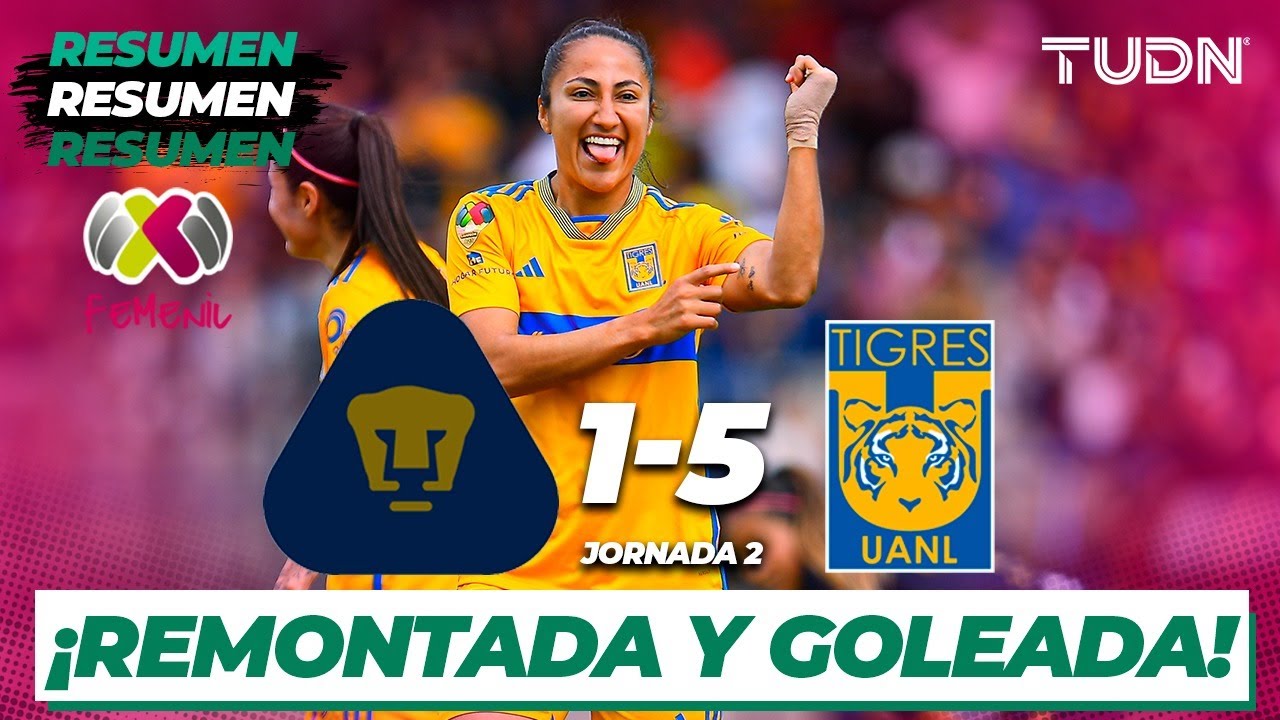 Resumen y goles | Pumas 1-5 Tigres | Liga Mx Femenil - CL2024 J2 | TUDN ...
