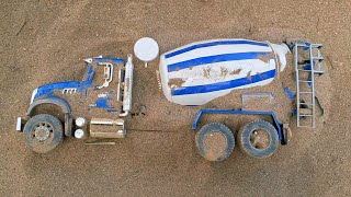 Finding Toy Cars, Long Container Truck, Dump Truck, Cement Mixer, Ambulance, Excavator, Tayo