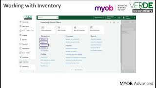 MYOB Advanced Training - Inventory Management - Adding and releasing receipts