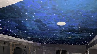 Fiber optic star light installation in ceiling | #hometheater #starlight